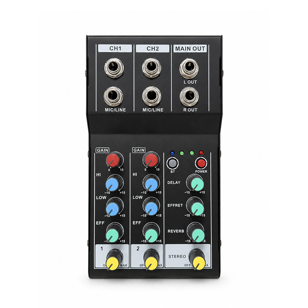 Karaoke Audio Mixer Echo Delay - 2-канальный аудиомикшер с Bluetooth, мини-микшерный пульт,