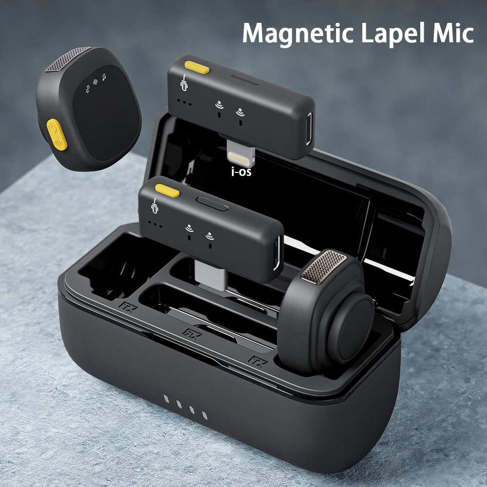 Wireless Lavalier Microphone Dual Receiver - Беспроводной петличный микрофон с магнитным креплением,