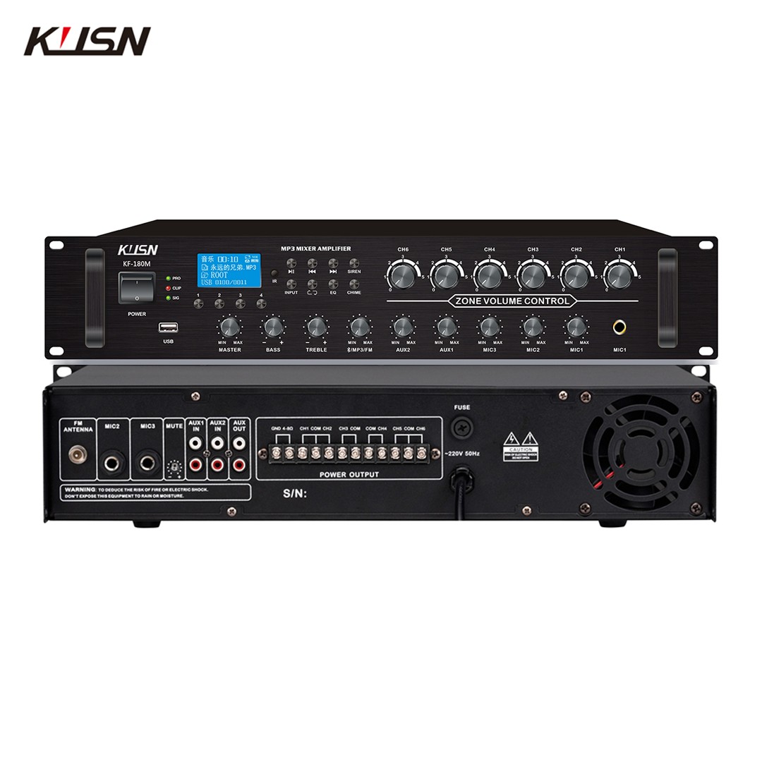Karaoke Amplifier Mixer Bluetooth - 6-канальный профессиональный усилитель мощности 180 Вт,