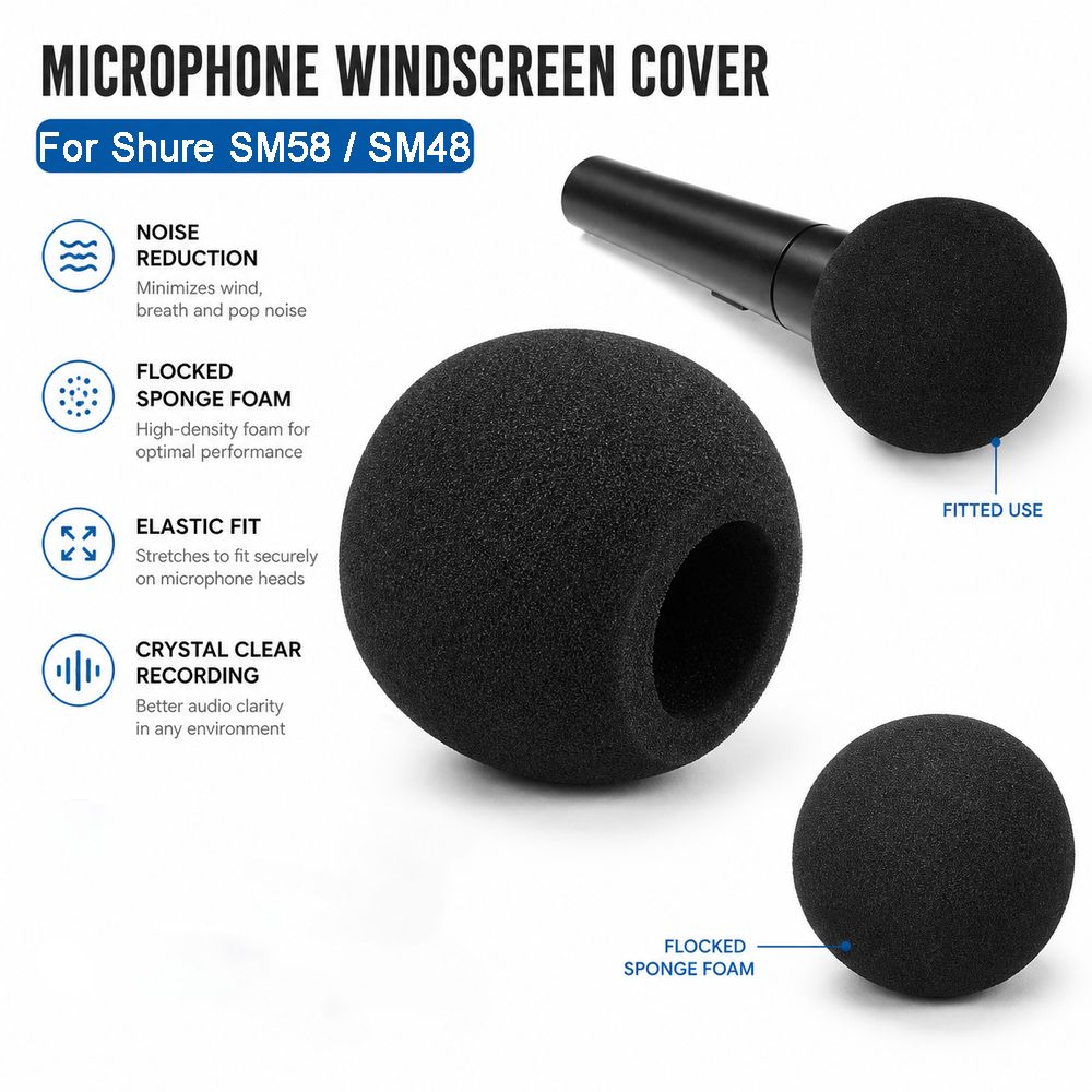Microphone Pop Filter Foam Windscreen - Сменный ветрозащитный чехол для микрофона из