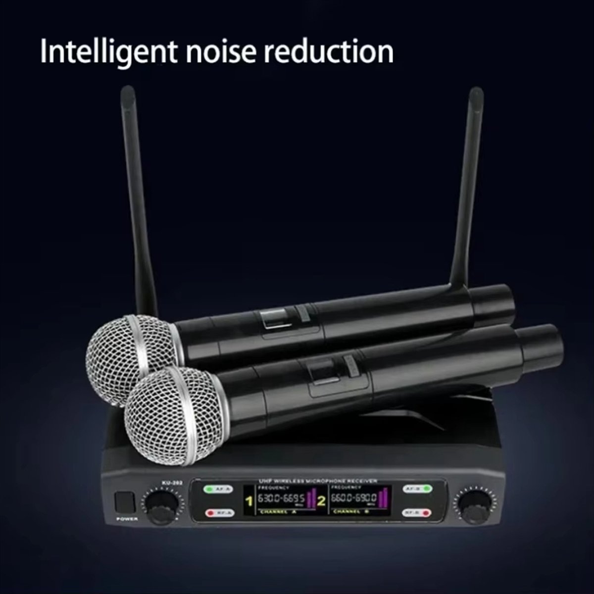 Uhf Wireless Microphone System Dual Channel - T1584C-Двухканальная профессиональная беспроводная микрофонная система с