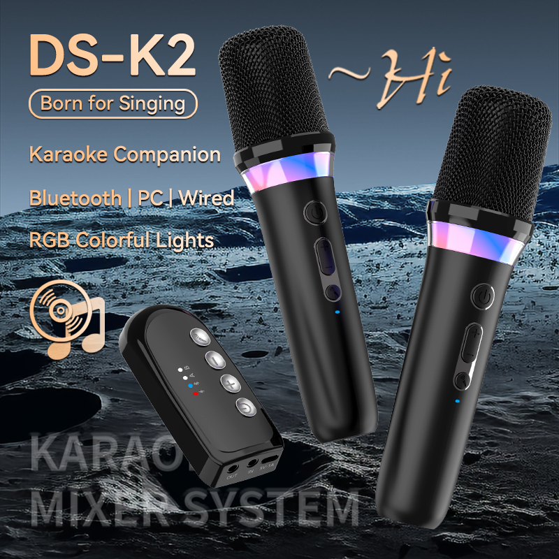 Karaoke Amplifier Mixer Bluetooth - Караоке-компаньон, беспроводной микрофон, динамический Bluetooth 5,3,
