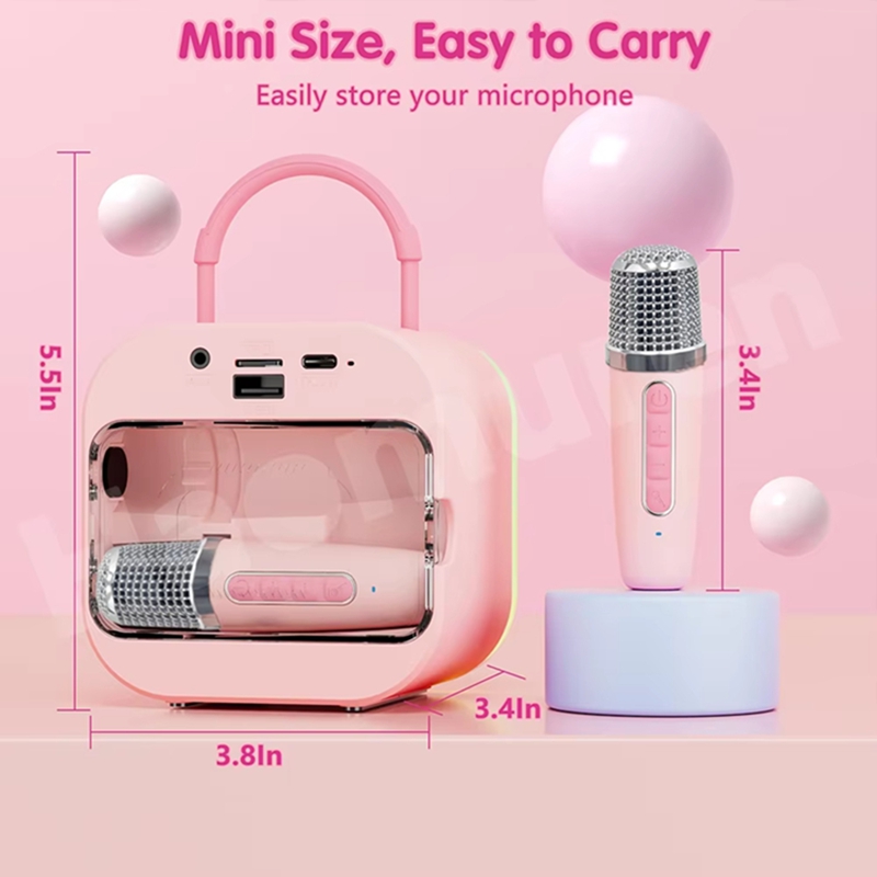 Karaoke Machine Portable With 2 Mic - LZQLY Мини-караоке-машина для детей и девочек
