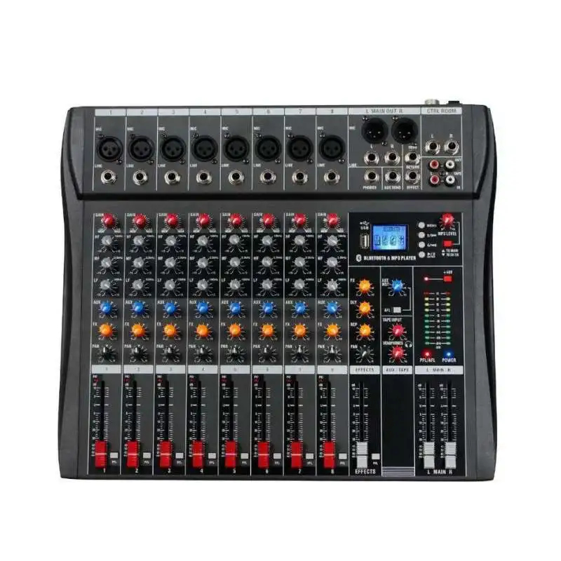 Karaoke Amplifier Mixer Bluetooth - 8-канальный USB Bluetooth аудиомикшер-звуковая карта с