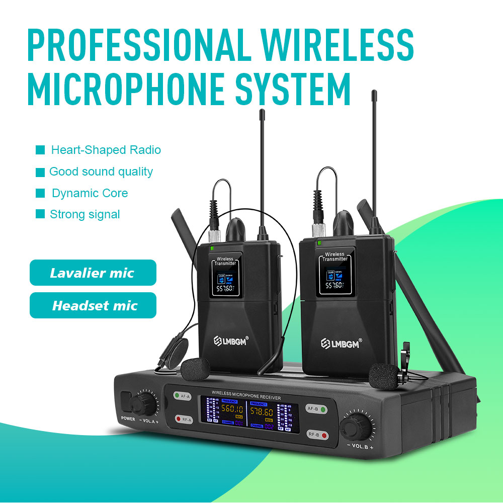 Wireless Lavalier Microphone Dual Receiver - Беспроводная система LMBGM R22 с двумя