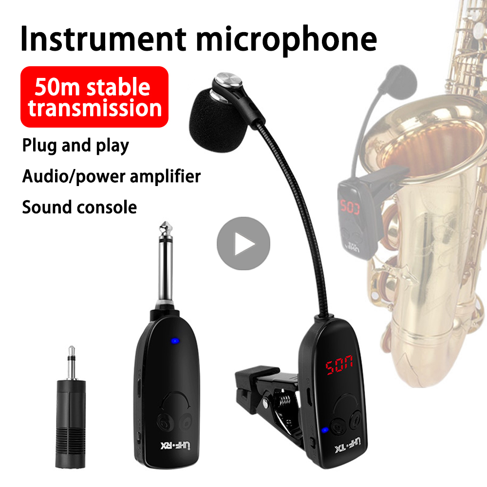 Wireless Lavalier Microphone Dual Receiver - Saxofone Беспроводной микрофон Саксофон Передатчик и