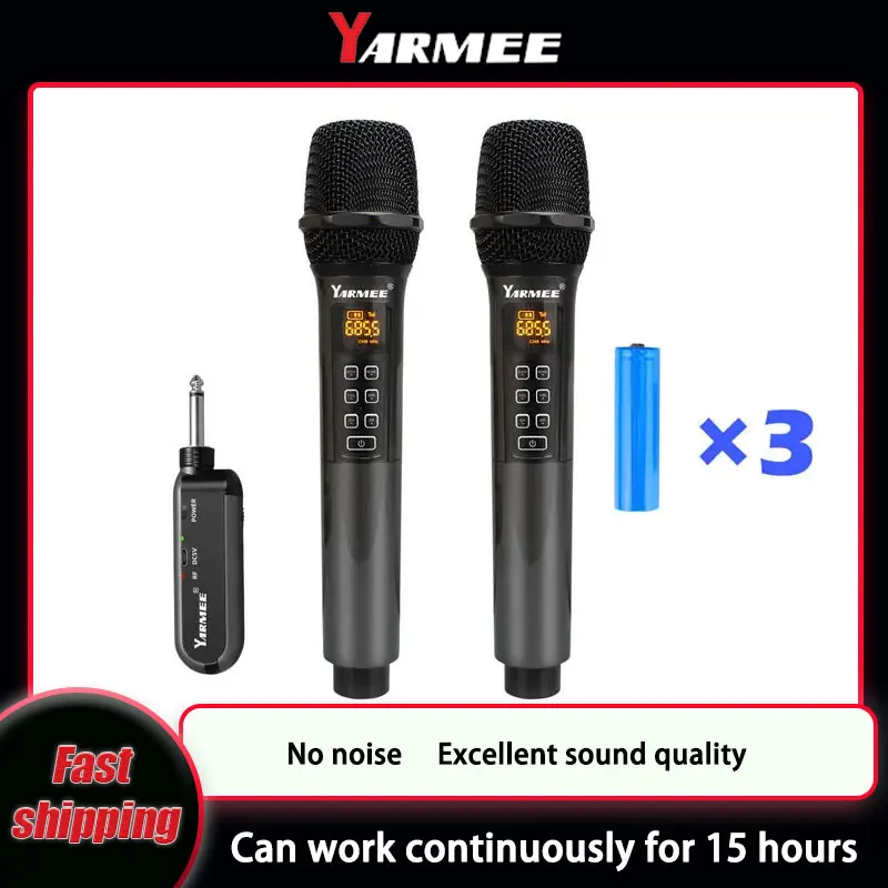 Rechargeable Wireless Mic Lithium Battery - YARMEE профессиональный беспроводной микрофон UHF ручной