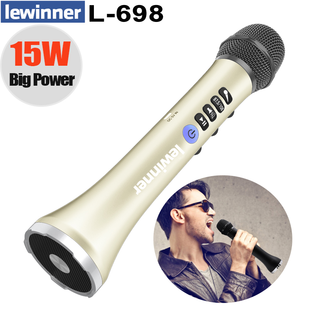 Bluetooth Karaoke Microphone Handheld - Беспроводной микрофон Lewinner L698, 15 Вт,