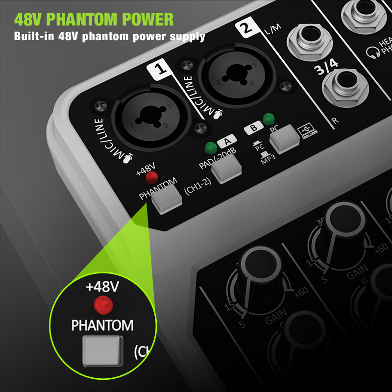 4-канальный аудиомикшерный пул – обзор и цена Karaoke Amplifier Mixer Bluetooth