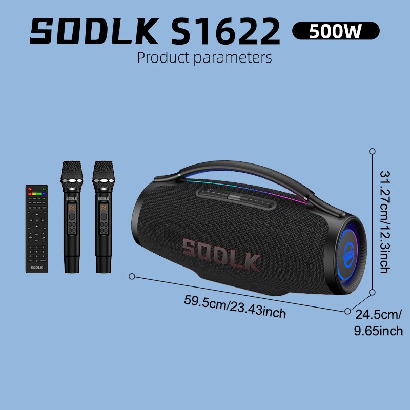SODLK S1622 500W Уличная Bluet – обзор и цена Karaoke Machine Portable With 2 Mic