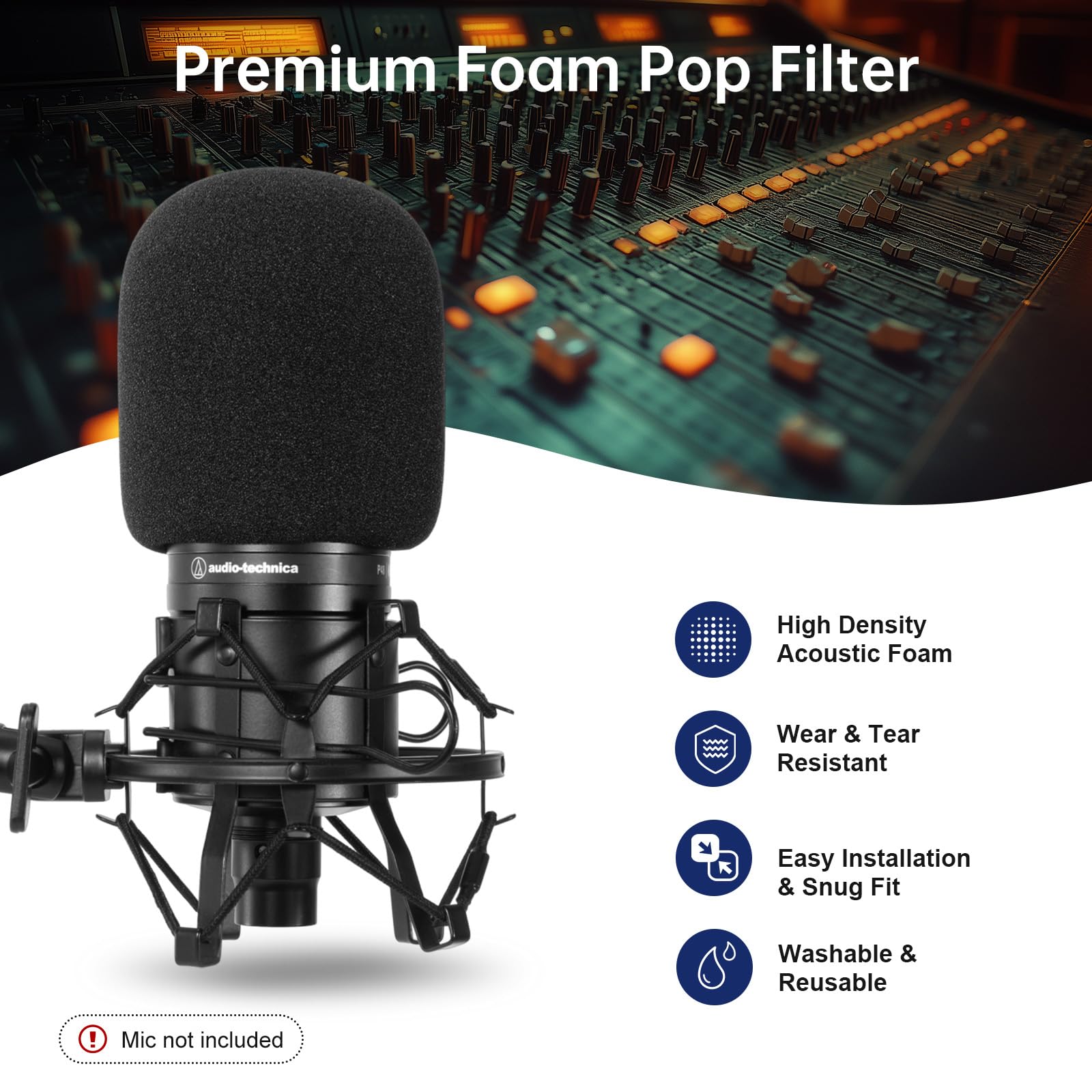 Поп-фильтр/лобовое стекло для  – обзор и цена Microphone Pop Filter Foam Windscreen