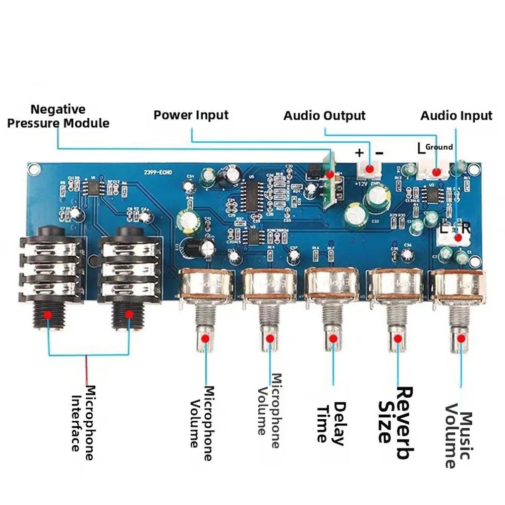 Плата предусилителя для караок – обзор и цена Karaoke Audio Mixer Echo Delay