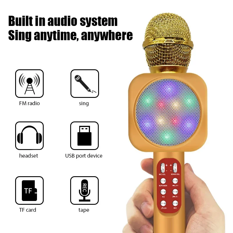 WS1816 Беспроводной детский ми – обзор и цена Bluetooth Karaoke Microphone Handheld