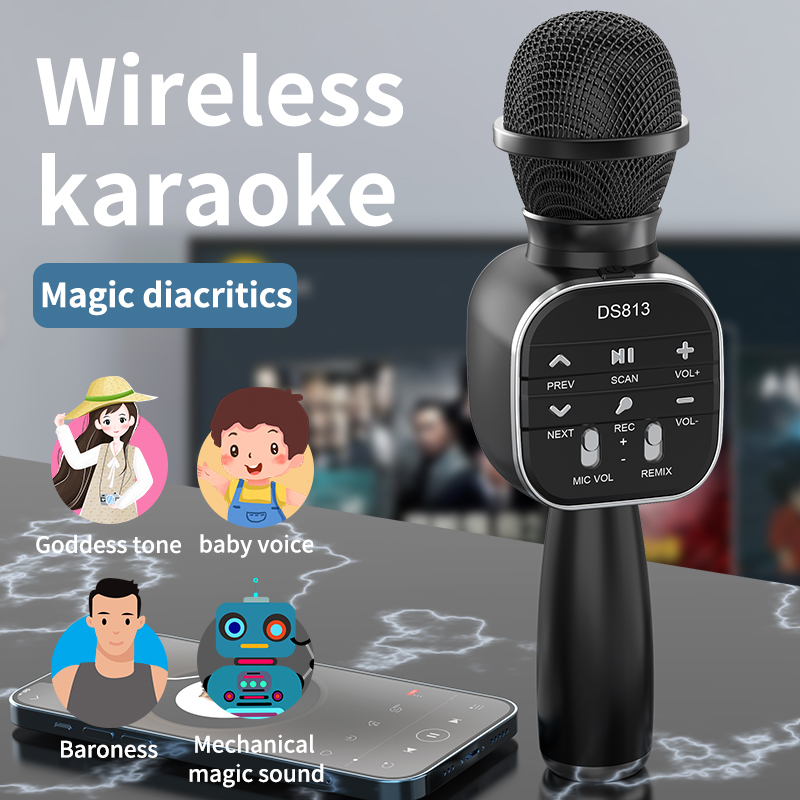 DS813 беспроводной Bluetooth к – обзор и цена Bluetooth Karaoke Microphone Handheld