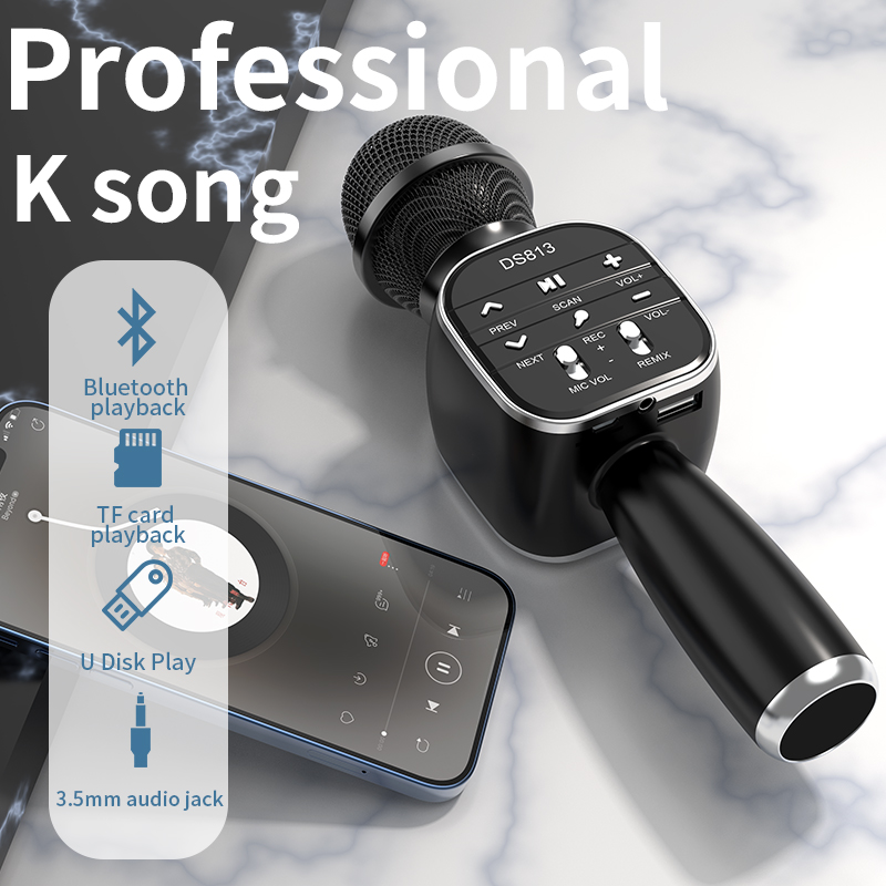 DS813 беспроводной Bluetooth к – обзор и цена Bluetooth Karaoke Microphone Handheld