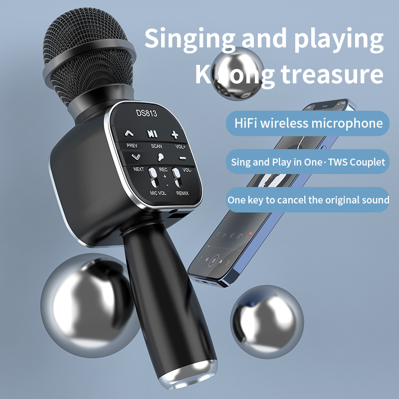 DS813 беспроводной Bluetooth к – обзор и цена Bluetooth Karaoke Microphone Handheld