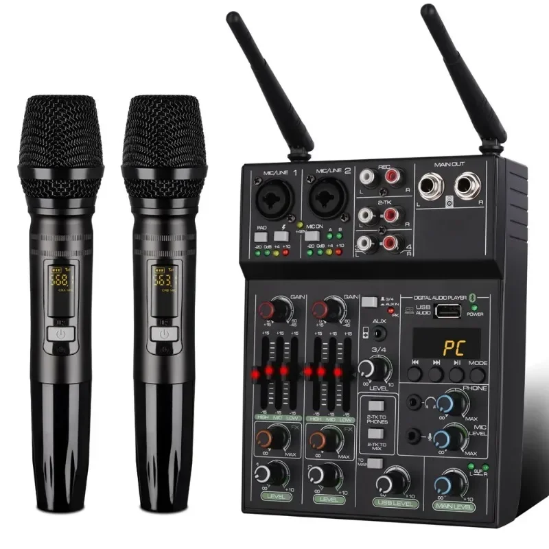4-канальный аудиомикшер-консол – обзор и цена Bluetooth Karaoke Microphone Handheld