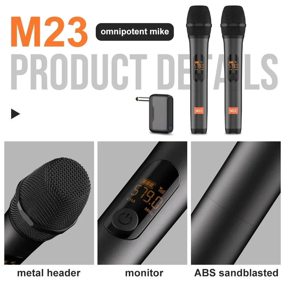 Беспроводной микрофон UHF M23, – обзор и цена Rechargeable Wireless Mic Lithium Battery