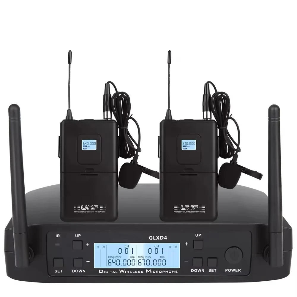 GLXD4 Профессиональный беспров – обзор и цена Wireless Lavalier Microphone Dual Receiver