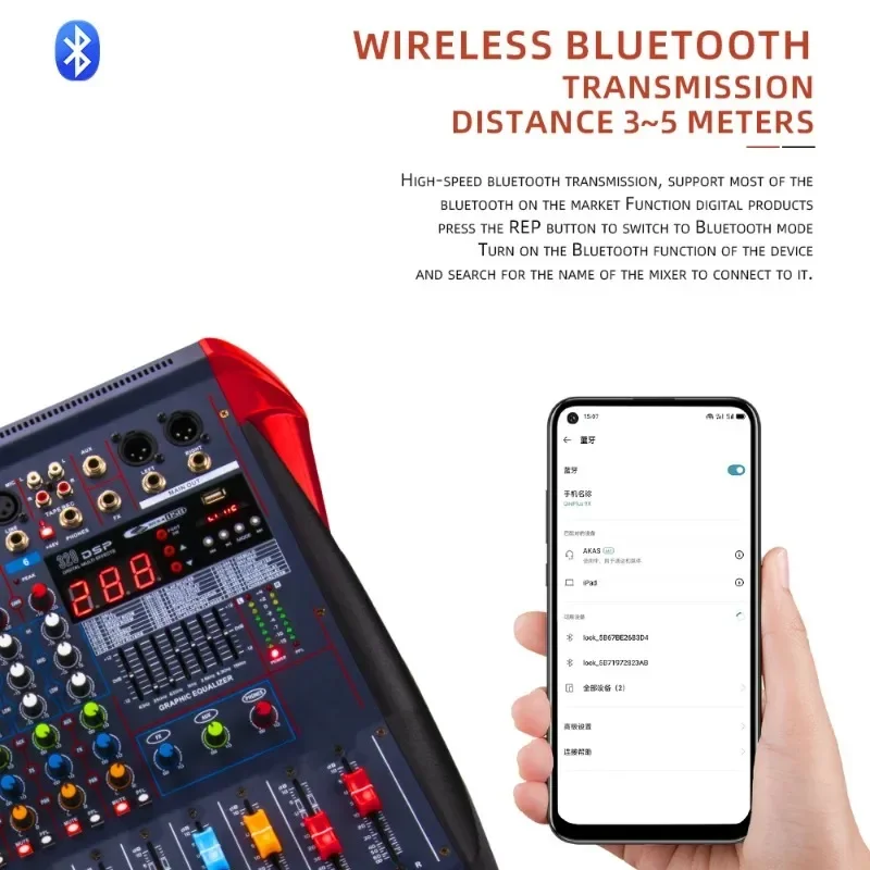 LXR12 12-канальный Bluetooth ц – обзор и цена Karaoke Amplifier Mixer Bluetooth