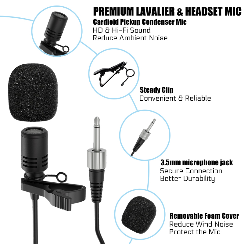Двойная беспроводная микрофонн – обзор и цена Wireless Lavalier Microphone Dual Receiver