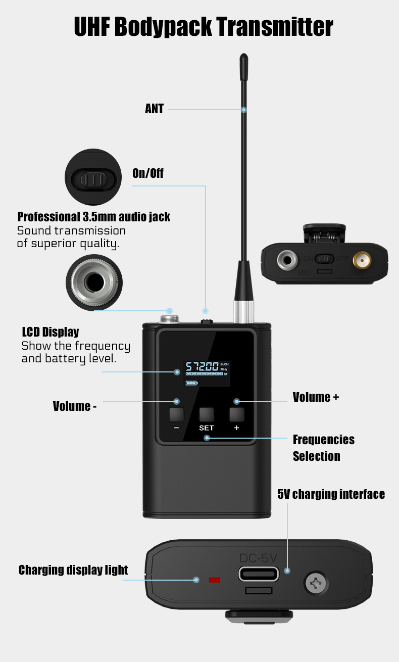 Двойная беспроводная микрофонн – обзор и цена Wireless Lavalier Microphone Dual Receiver