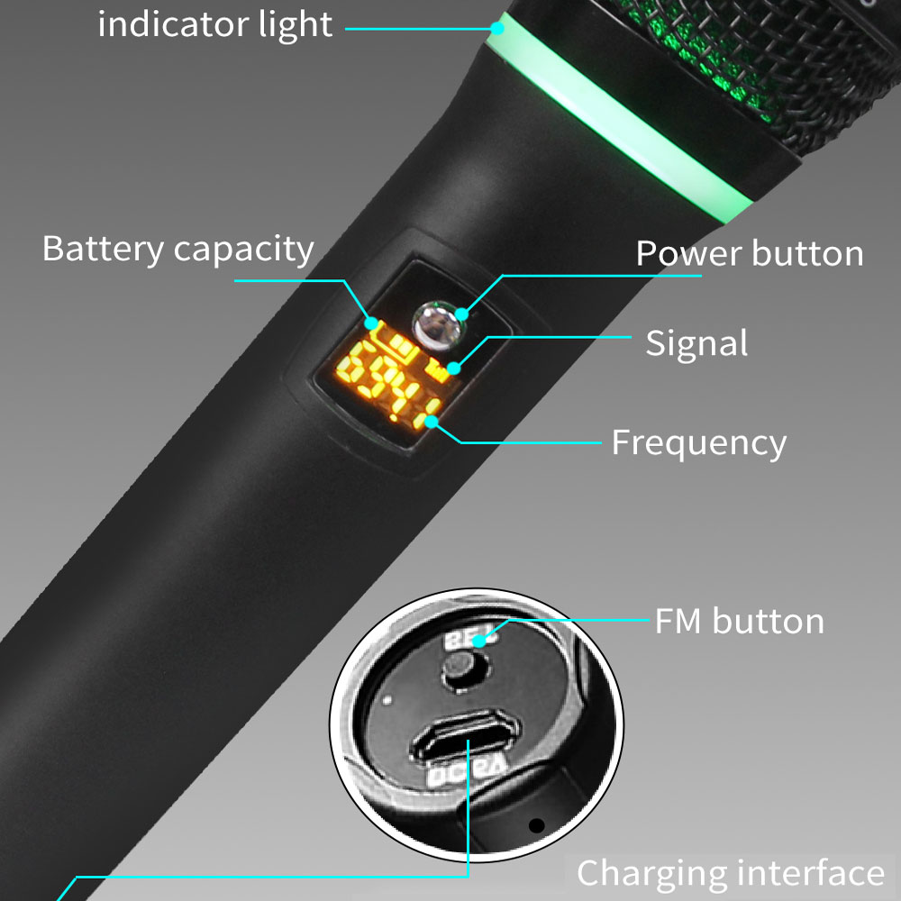 YARMEE UHF Беспроводной микроф – обзор и цена Rechargeable Wireless Mic Lithium Battery
