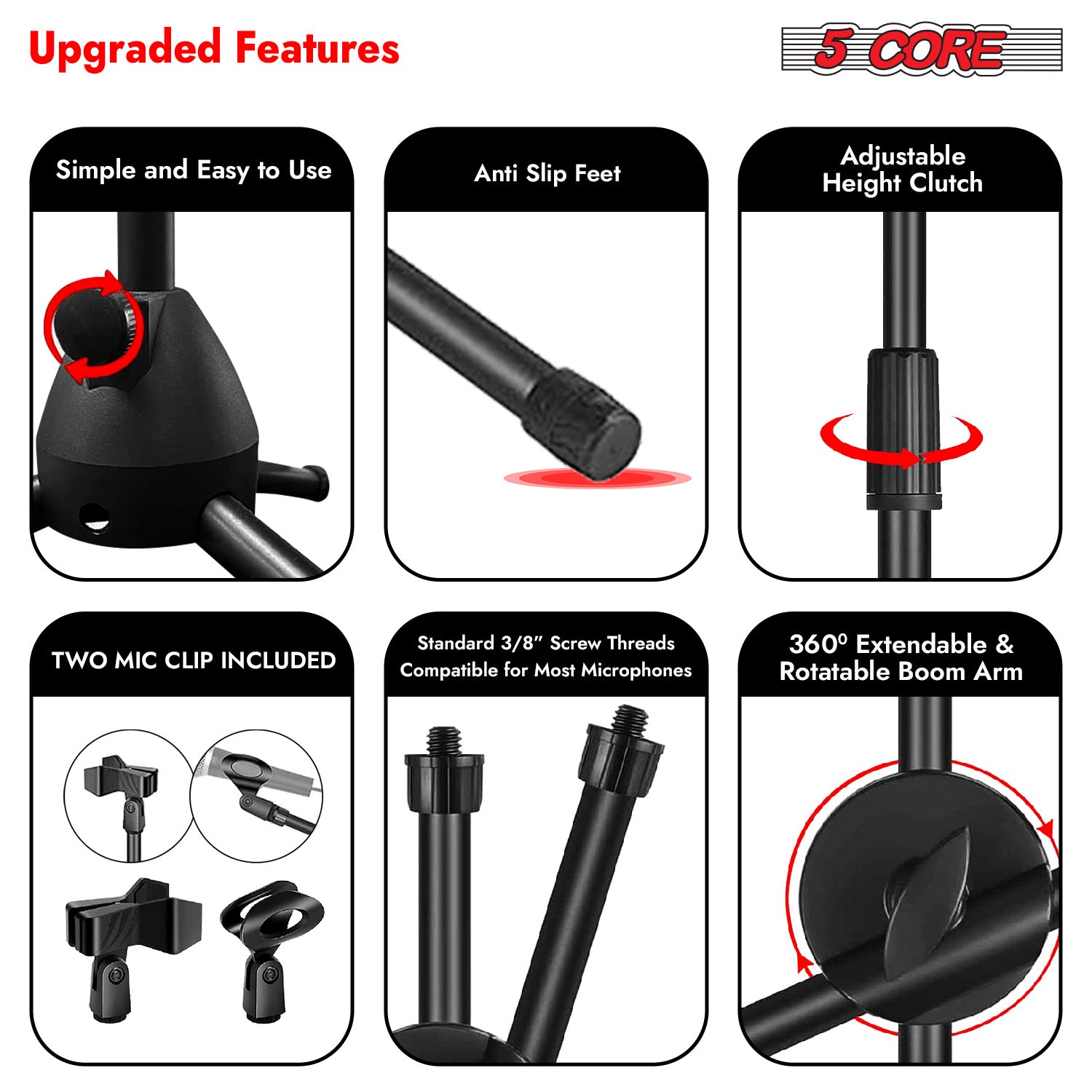 5-секционная регулируемая напо – обзор и цена Microphone Stand Boom Arm Floor