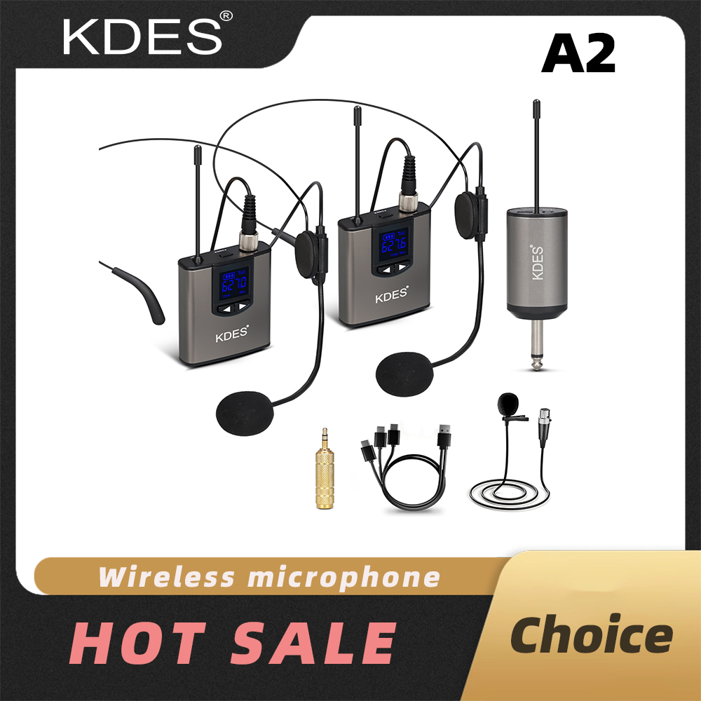 KDES двойная беспроводная микр – обзор и цена Wireless Lavalier Microphone Dual Receiver
