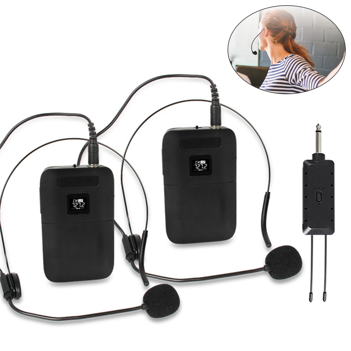 Профессиональный беспроводной  – обзор и цена Wireless Lavalier Microphone Dual Receiver