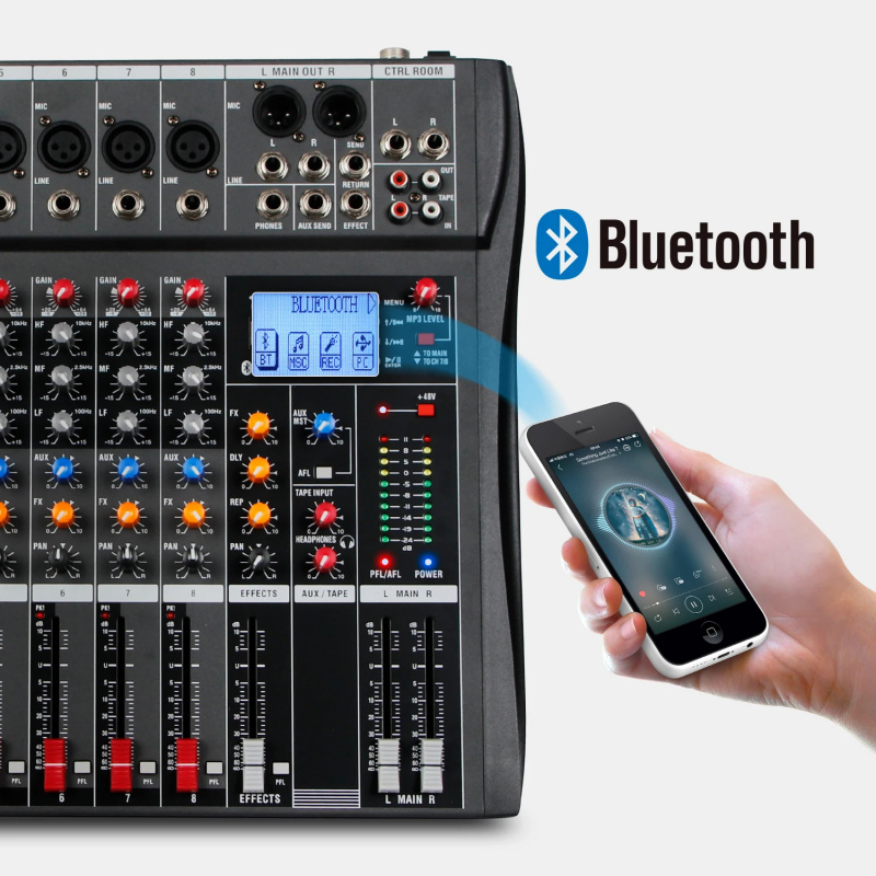 8-канальный USB Bluetooth ауди – обзор и цена Karaoke Amplifier Mixer Bluetooth