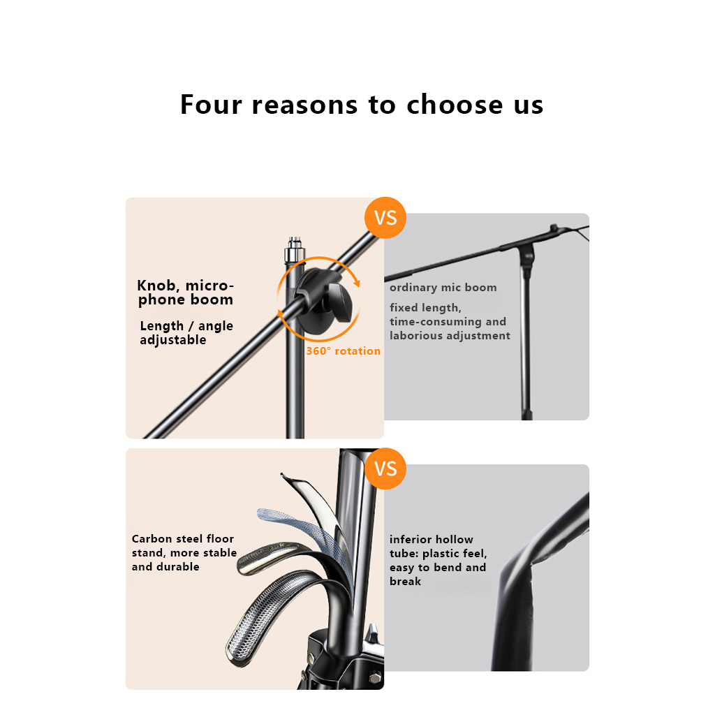 1,7-метровая регулируемая напо – обзор и цена Microphone Stand Boom Arm Floor