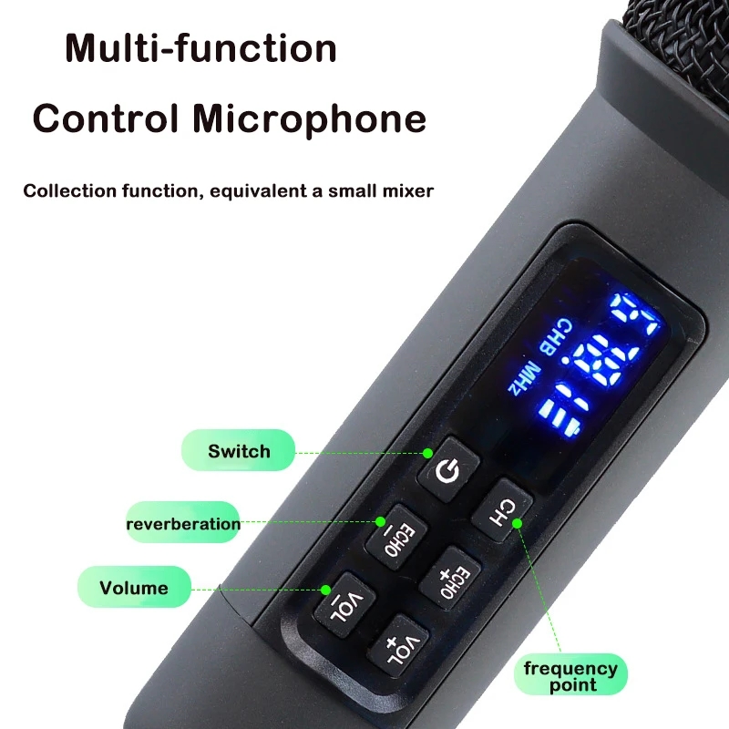 Беспроводной UHF-микрофон для  – обзор и цена Bluetooth Karaoke Microphone Handheld