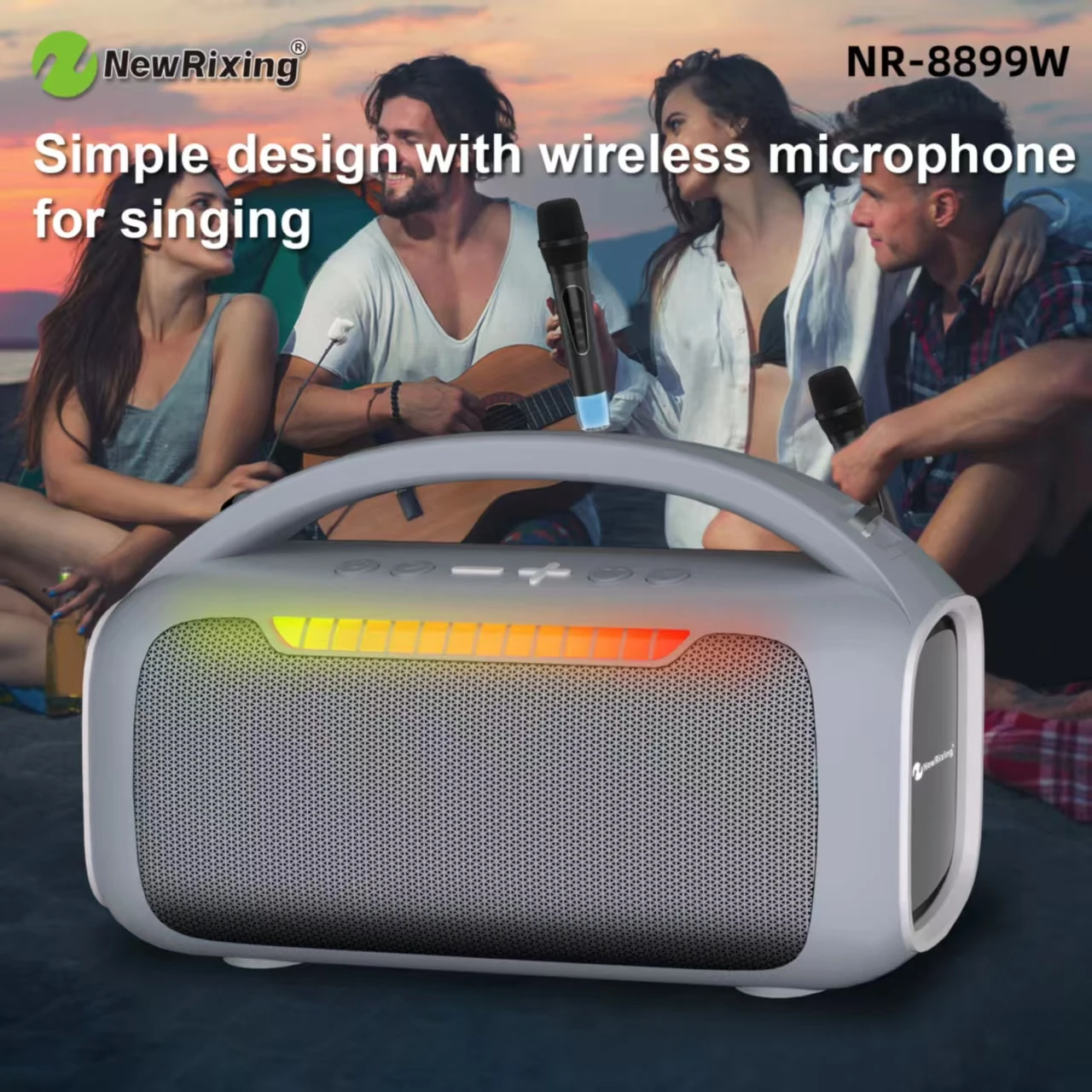 Новый Bluetooth-динамик Rixing – обзор и цена Karaoke Machine Portable With 2 Mic
